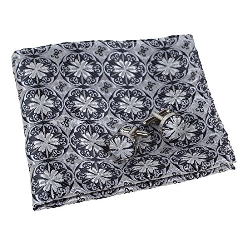 EEF7B01-05 Multi Paisley Hanky Microfiber Pocket Square Cufflinks Set By Epoint
