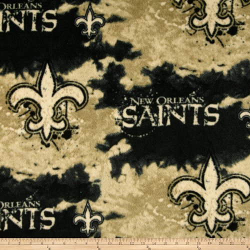 NFL Fleece New Orleans Saints Black Fabric