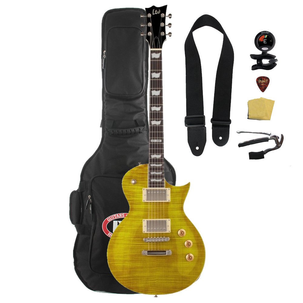 

ESP LTD EC-256FM Electric Guitar with Gig Bag Bundle, Lemon Drop