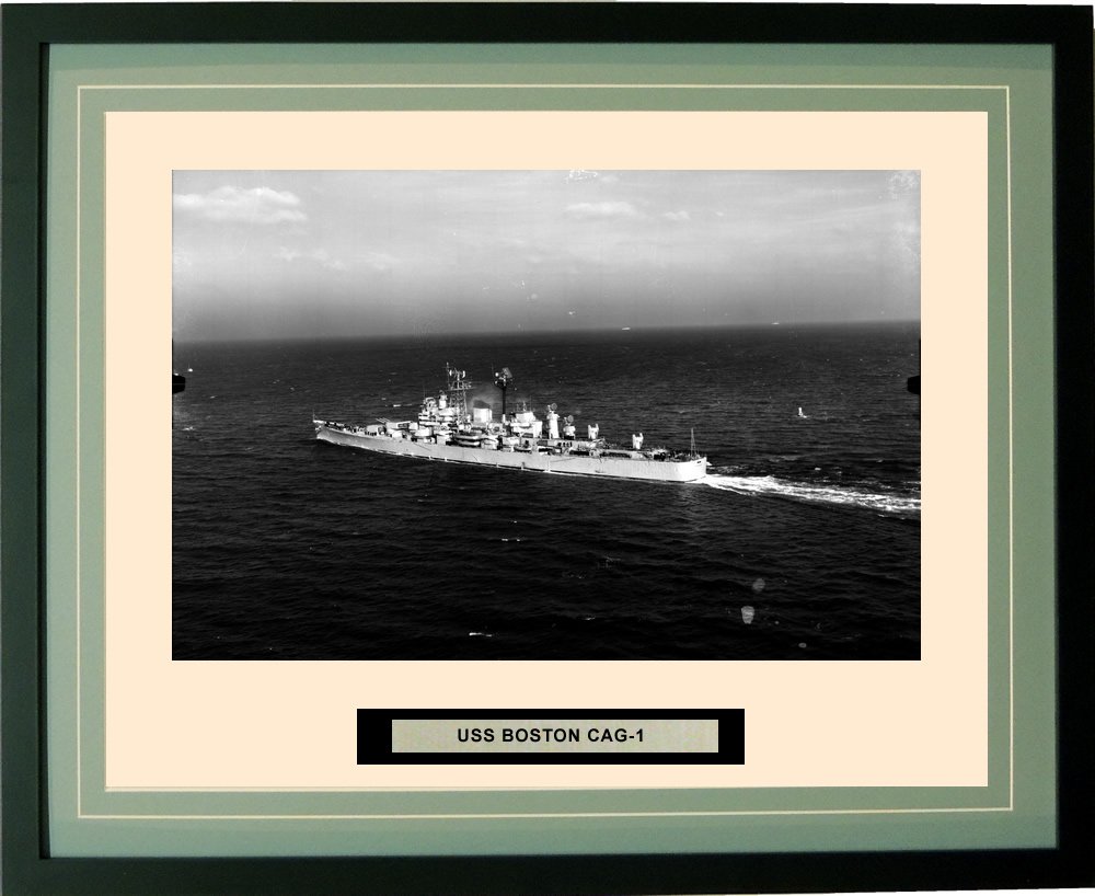 

Navy Emporium - USS Boston CAG-1 - Framed - Photo - Engraved Ship Name - Double Mat - Photograph - 16 X 20 - 40CAG1
