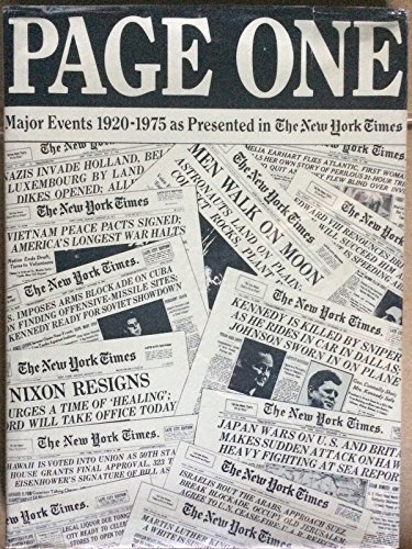Page One: Major Events, 1920-1976, As Presented in the New York Times. by New York Times Company