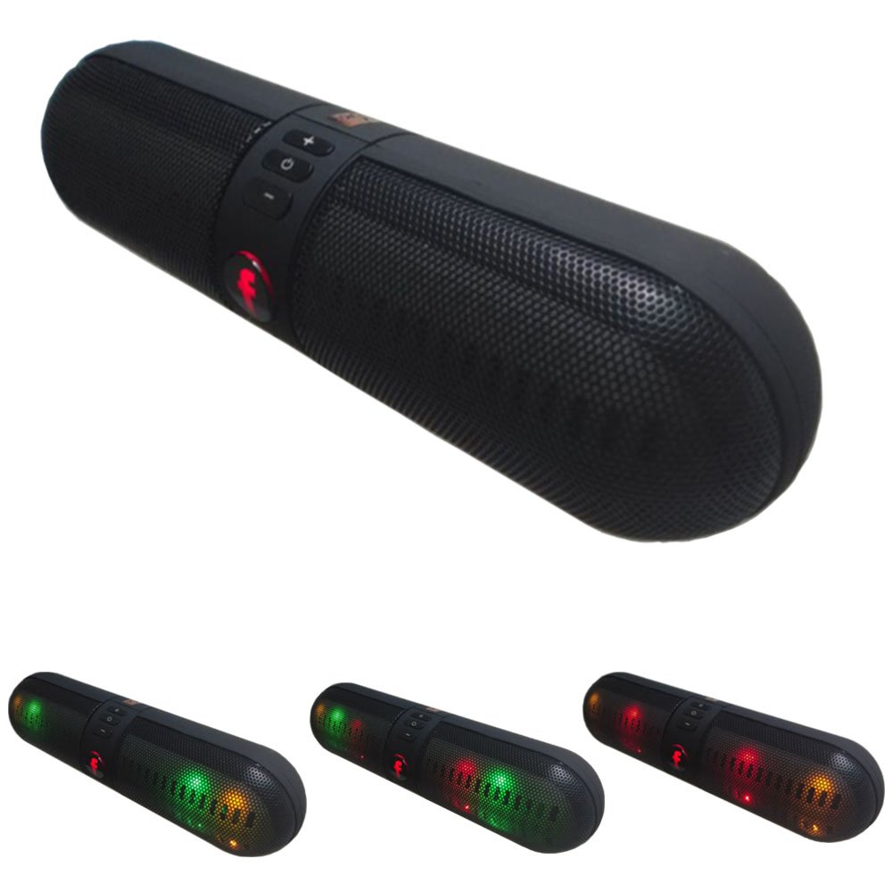 

BraveGo - New Portable Multi Function Bluetooth 3.0 Pill Speaker Wireless Shockproof Stereo Sound Mini audio acoustics with Fm Radio Support TF 3.5mm Audio Cable Connection And Built in Hands Free Microphone and Rechargable Battery For mp3 Player tablet