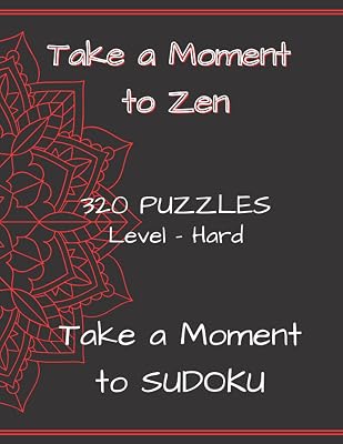 Take A Moment To Sudoku 8.5 x 11 in.: Large Sudoku Composition Book with 320 Hard Puzzles and Solutions Red Mandala Design