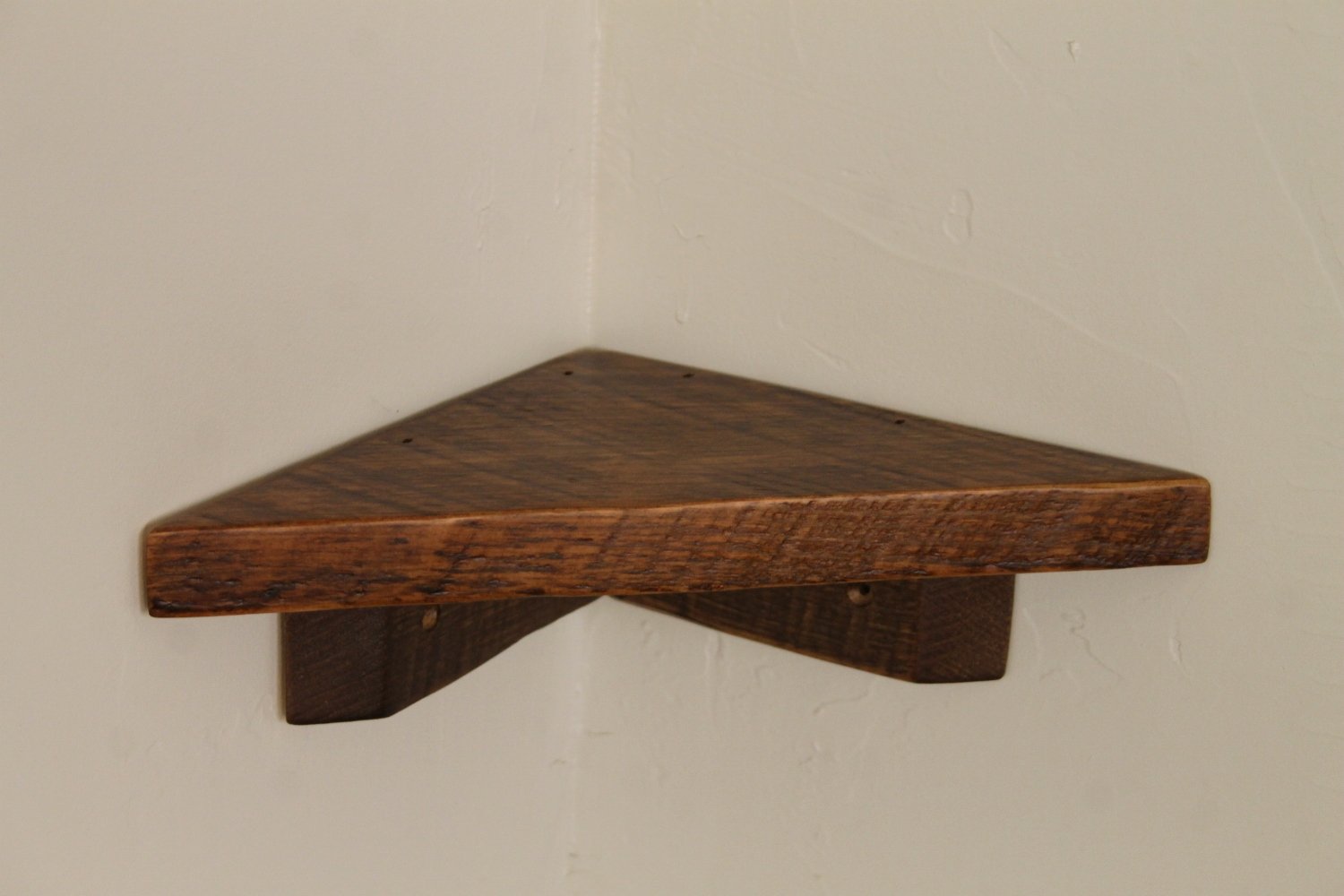 

12" Rustic Reclaimed, Floating Wood Corner Shelf, Pine, Antique, speakers