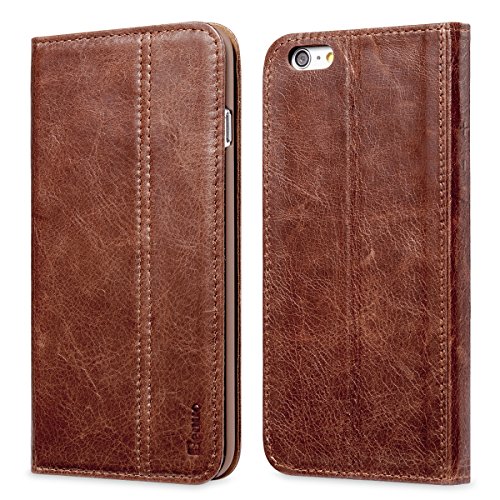 iPhone 6s/6 Plus Case, Benuo [Vintage Book Series] [Card Holder] Genuine Leather Case [Ultra Soft], Protective Folio Case Flip Cover with Stand Function for Apple iPhone 6s/6 Plus 5.5 inch (Brown)