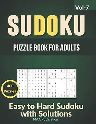 Sudoku puzzle book for adults Vol- 7: 400 Large Print Sudoku Puzzles , Easy to Hard Sudoku Puzzles for adults