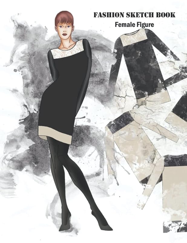 Fashion Sketch Book Female Figure: Each Page contains Templates with 5 Different Poses for Sketching. by Gilay Saguman Gabrinao