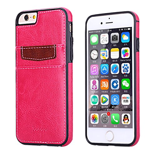 iPhone 6s Case, iPhone 6 Case, Joopapa iPhone 6/6S Wallet Case, Luxury Fashion Leather Wallet Case back Cover with 2 Credit Card/ID Card Slots for Apple iPhone 6/6s 4.7 Inch (Pink)