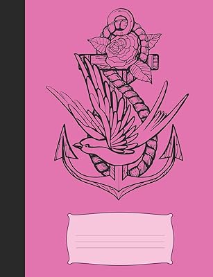 Anchore Swallow & Rose Composition: Pink - Wide Ruled - 7.44 x 9.69 Composition - 120 pages
