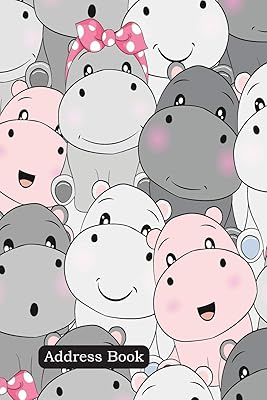 Address Book: Include Alphabetical Index With Cute baby hippo seamless pattern cover