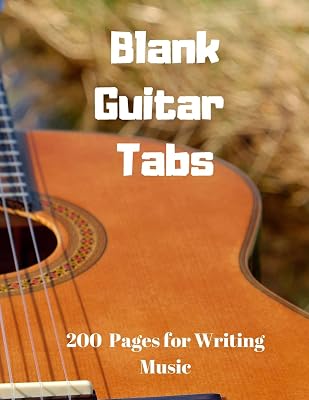 Blank Guitar Tabs: 200 Pages of Guitar Tabs with Six 6-line Staves and 7 blank Chord diagrams per page. Write Your Own Music. Music Composition, Guitar Tabs 8.5x11