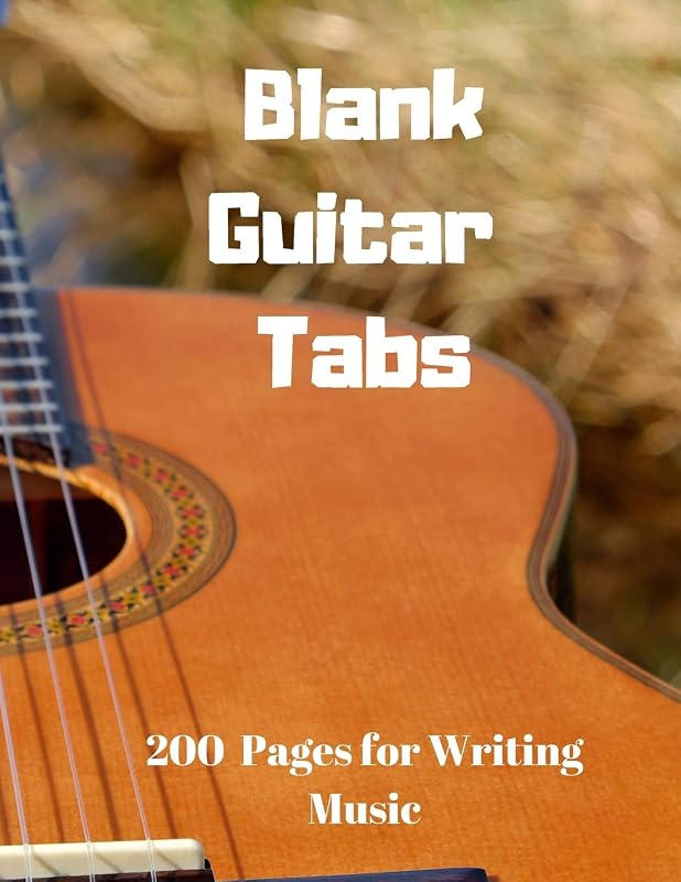 Blank Guitar Tabs: 200 Pages of Guitar Tabs with Six 6-line Staves and 7 blank Chord diagrams per page. Write Your Own Music. Music Composition, Guitar Tabs 8.5x11 by J Fender Publishing