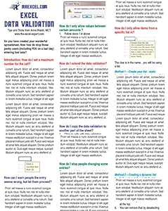 Excel Data Validation Tip Card by Anne Walsh
