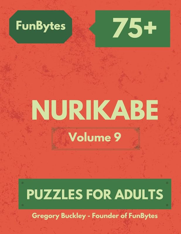 FunBytes 75+ Nurikabe Puzzles for Adults: Large Print Nurikabe Book for Adults - Volume 9 by Gregory Buckley