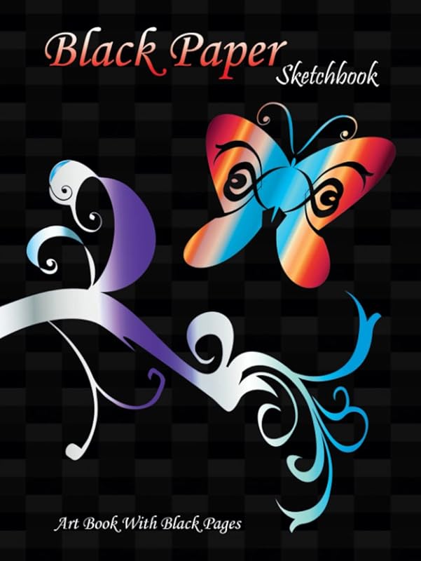 Black Paper Sketchbook: Drawing Pad XL, Perfect For Gel, Pastel, Metallic & Neon Highlighters, Art Book In Hardback - Red Version (110 Pages, Fat Paper, Big Size 8.5" x 11" ≈ A4) by K. W.