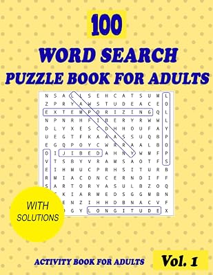 100 Word Search Puzzle Book for Adults: 8.5x11 in, Large Print Word Find Puzzle Book for Seniors, Adults, Teen, and all other Puzzle Fans.