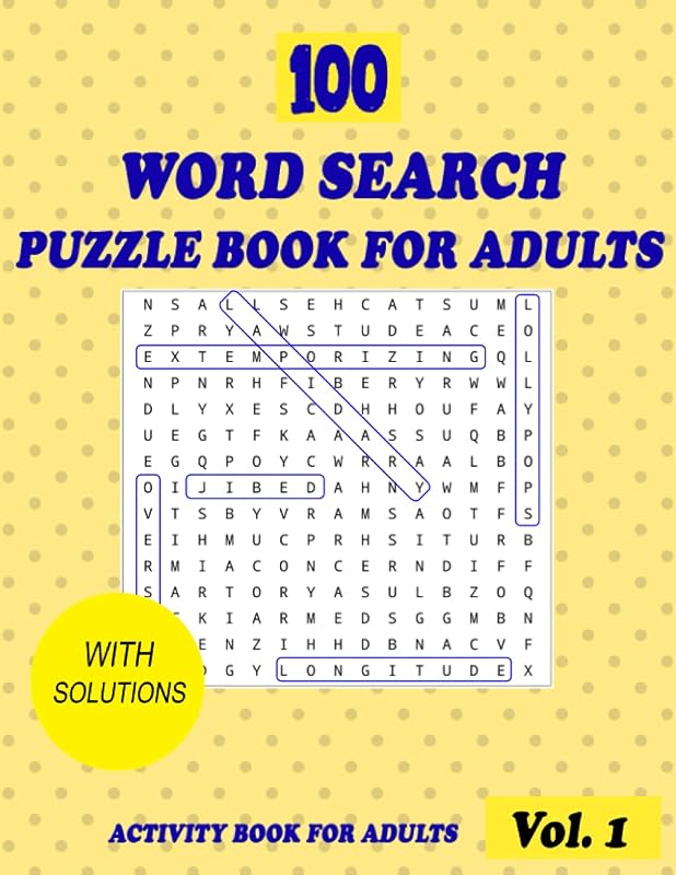 100 Word Search Puzzle Book for Adults: 8.5x11 in, Large Print Word Find Puzzle Book for Seniors, Adults, Teen, and all other Puzzle Fans. by Hippo TT