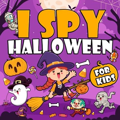 I Spy Halloween Coloring Book: Cute and fun halloween themed book for kids and toddlers 2-5 years old with interactive spooky pictures, coloring, and guessing games.