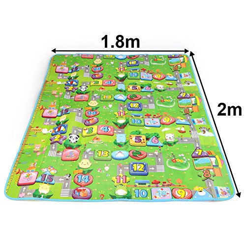 Soledi®Miryo-Manta infatil de juegos de suelo para bebé 180x200cm Alfombra de actividades para babies color verde portable portátil y conveniente