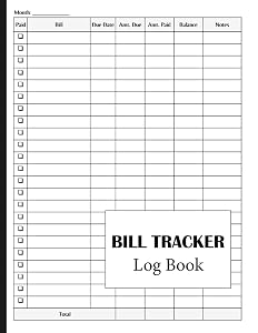 Bill Tracker Log Book: Monthly Bill Tracker by Fina Print