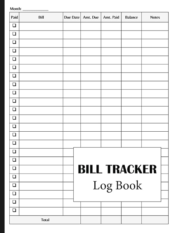 Bill Tracker Log Book: Monthly Bill Tracker by Fina Print