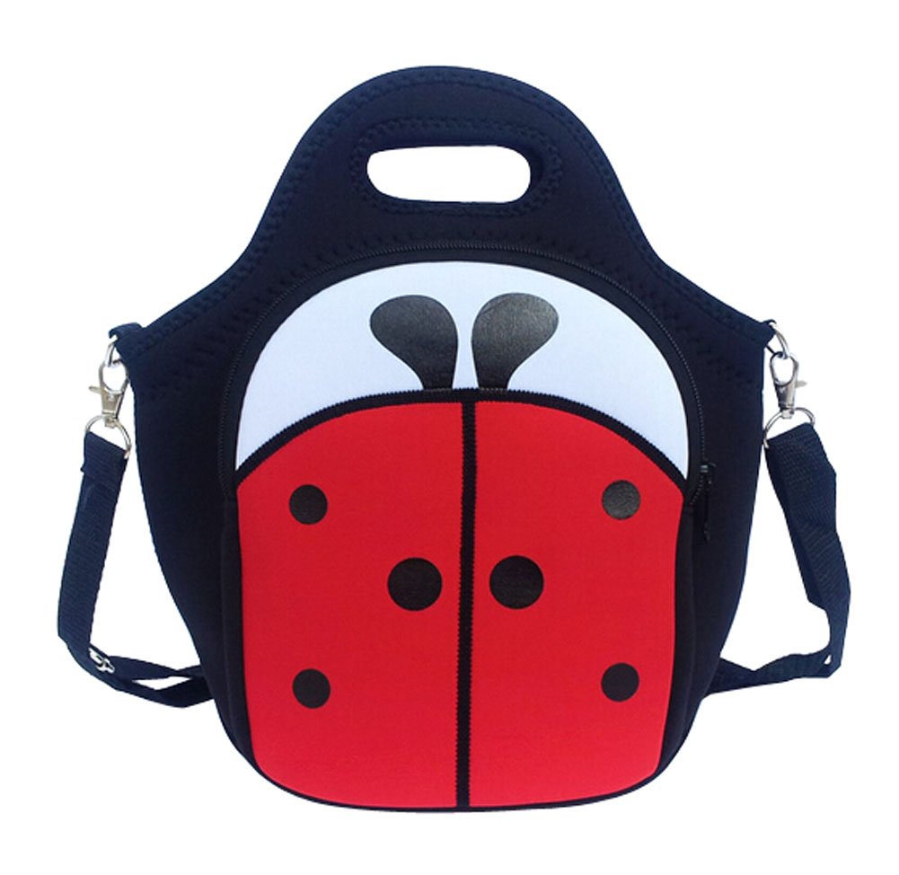 

Fashion Insulated Bento Bag Creative Adults Children Lunch Bag Black Beetles