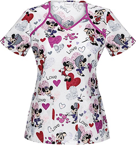 Tooniforms 6799C Women's V-Neck Top Be Mine