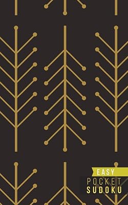 Pocket Sudoku Easy: 158 Easy Sudoku Puzzles | Pocket Sudoku Puzzle Books | Large Print Sudoku Puzzle Books For Adults | Sudoku For Seniors | Travel Size | Gold Patterns