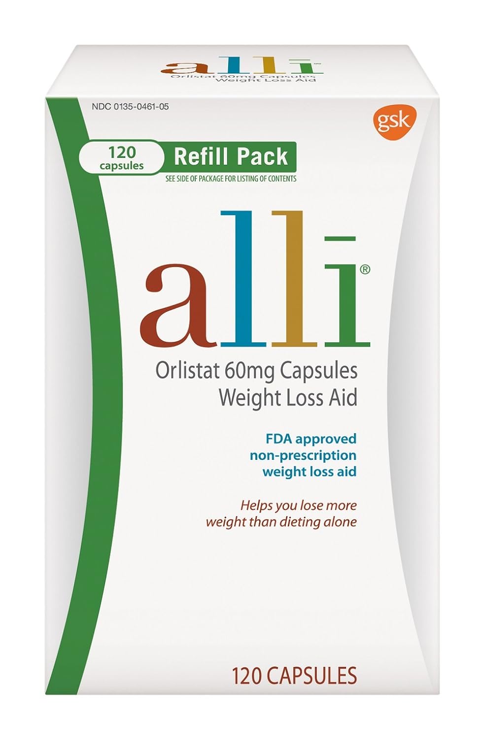 alli03 weight loss aid, orlistat 60mg capsules,120ct refill