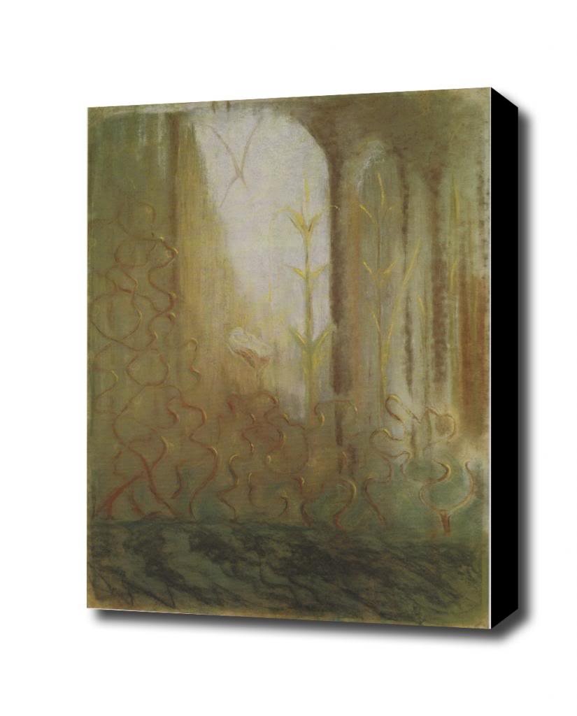 

Mikalojus Konstantinas Ciurlionis THE WORLD OF MARS 1904 5 Varsuva Canvas Art Print, with 1.5 inch Deep Frame BLACK edge; 12 X 16