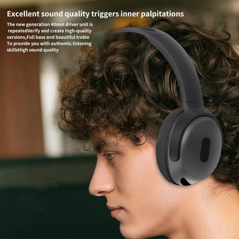 Headset, Long Battery Life Foldable Wireless Bluetooth Headset Stereo Music Sports-Black_voghion.com
