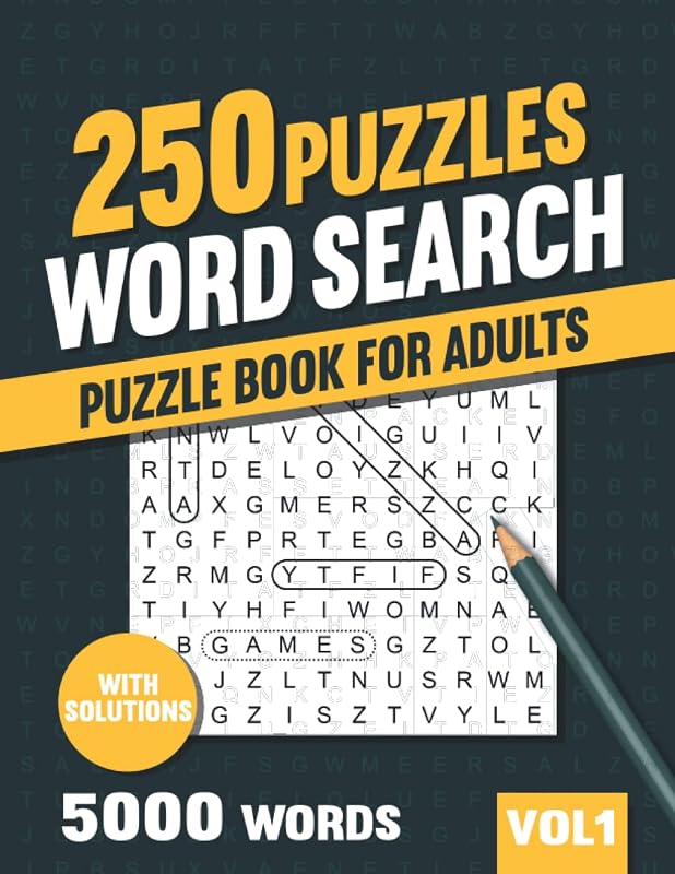 250 Word Search Puzzle Book for Adults: Big Puzzlebook with Word Find Puzzles for Seniors, Adults and all other Puzzle Fans by visupuzzle books