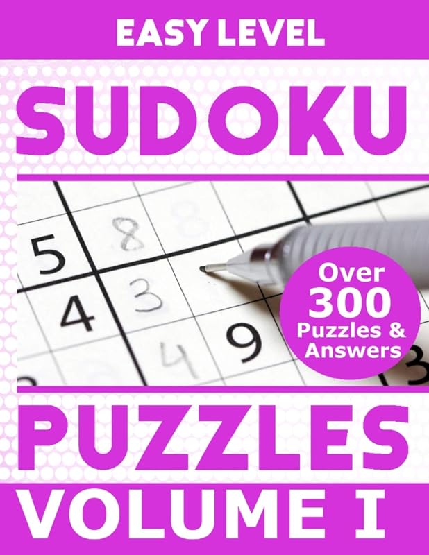 Sudoku Over 300 Easy Level Puzzles Volume I: Puzzle Book 8.5" X 11" Softcover Puzzles To Challenge The Brain Solutions Included by Sudoku Designer Big Book of Puzzles