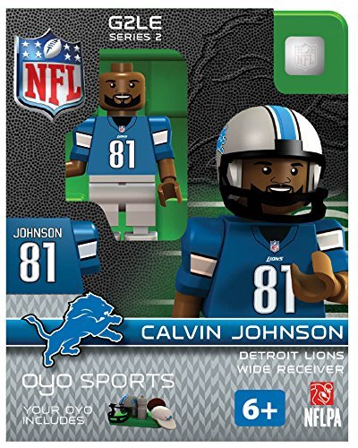 NFL Detroit Lions Calvin Johnson Gen 2 Mini Figure, Small