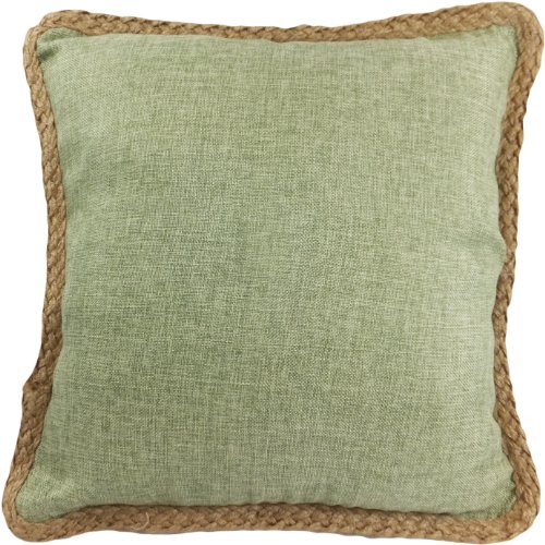 

Decorative Hamp Rope Piping Throw Pillow Cover 18" Lime Green