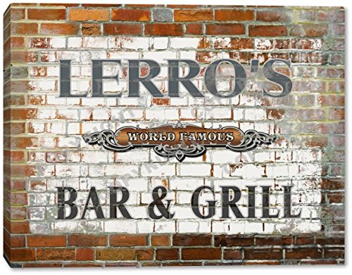 

LERRO'S World Famous Bar & Grill Brick Wall Stretched Canvas Print