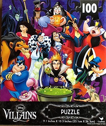 Disney Villains ~ 100 Piece Jigsaw Puzzle ~ Fantastic Time Span Then & Now!