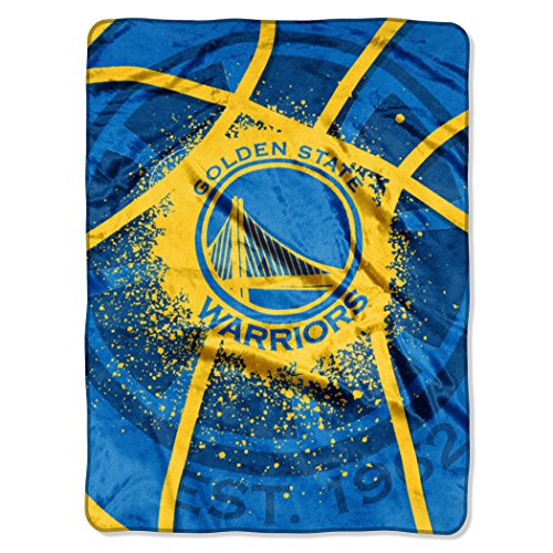 NBA Golden State Warriors Royal Plush Raschel Twin Throw Blanket 60