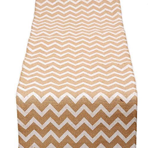 SL crafts Chevron Natural Hessian Burlap Table Runner 12 x 118
