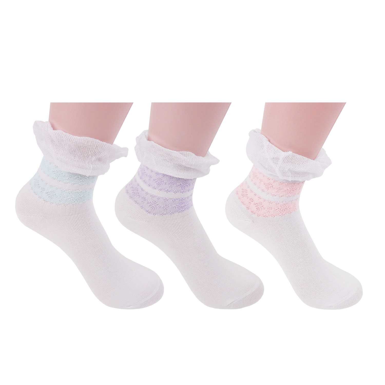 

Landisun 3 Pairs Women Bamboo Quarter Socks (Blue, Purple & Orange) BS6023