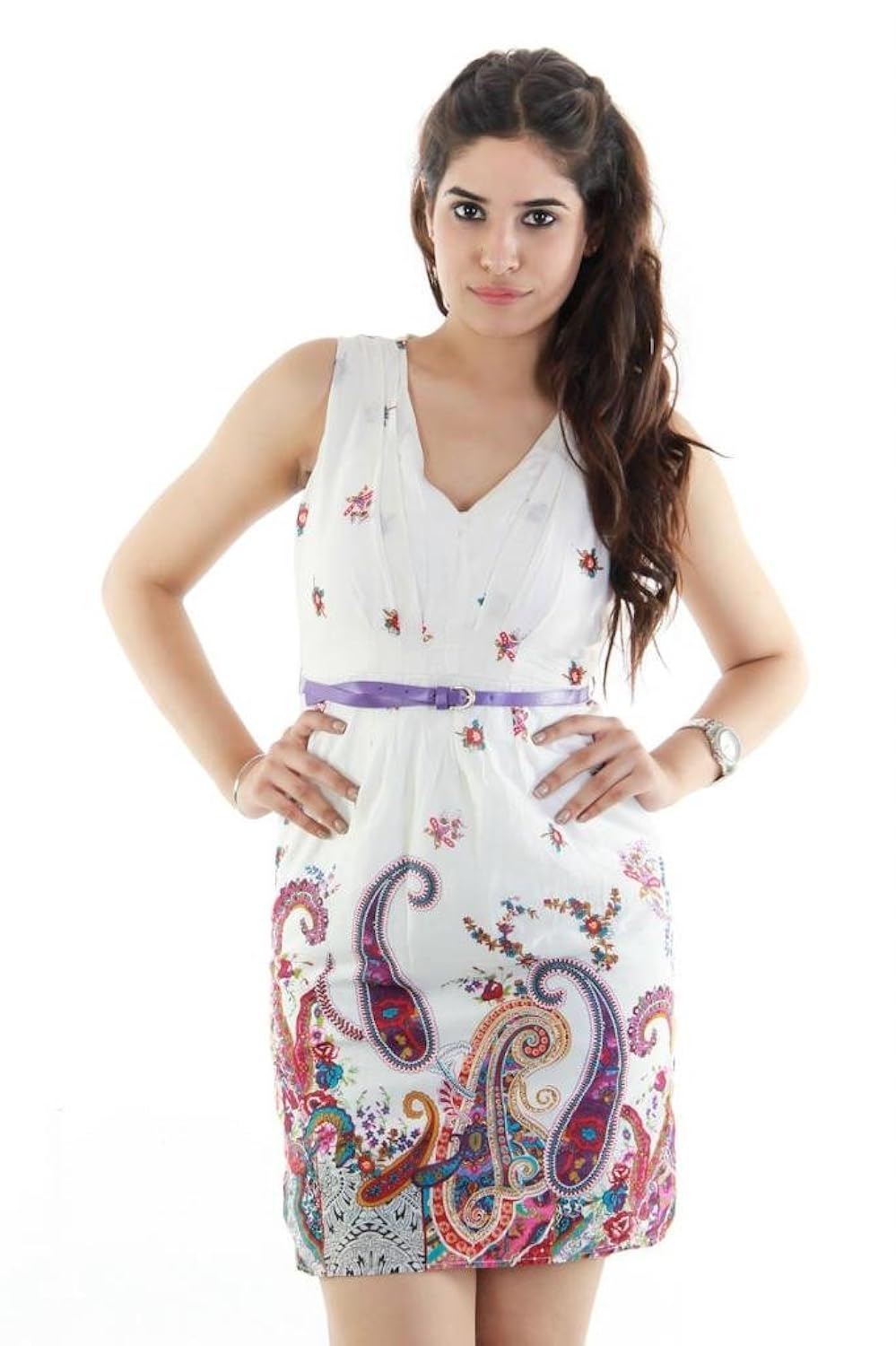 hey womens a-line dress (305000000663676_off white_x-large)