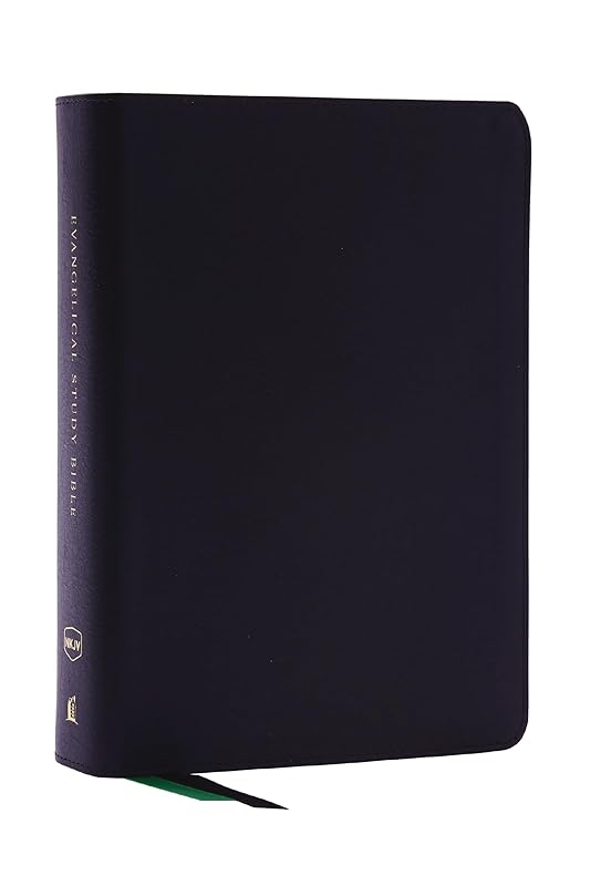 Evangelical Study Bible: Christ-centered. Faith-building. Mission-focused. (NKJV, Black Bonded Leather, Red Letter, Large Comfort Print) by Thomas Nelson