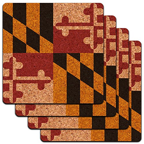 

Maryland State Flag Low Profile Cork Coaster Set
