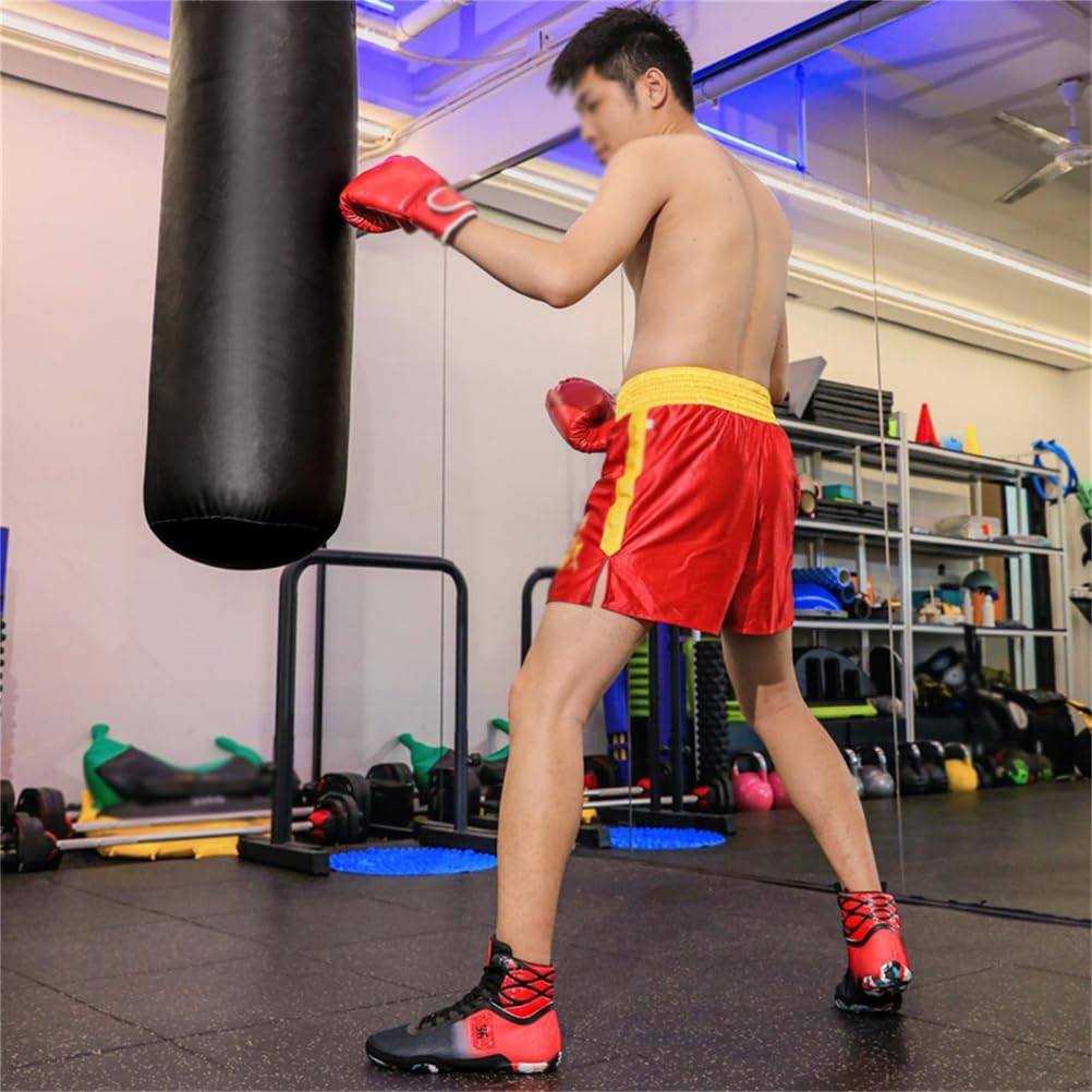 Boxing Boots For Men, Lightweight High Top Wrestling Gym Shoes Lace Up Fighting Sports Training Footwear With High Support_voghion.com