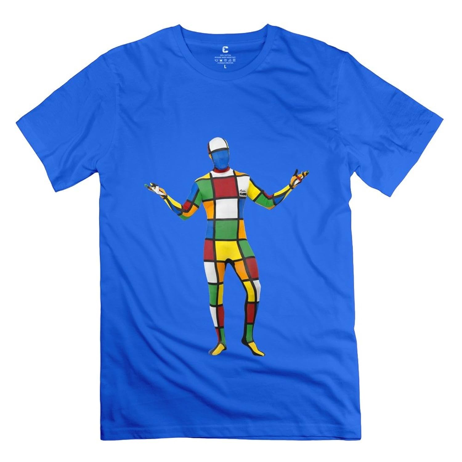 

Vintage Melting 3-D Rubiks Cube Mirror Men's T-shirt RoyalBlue