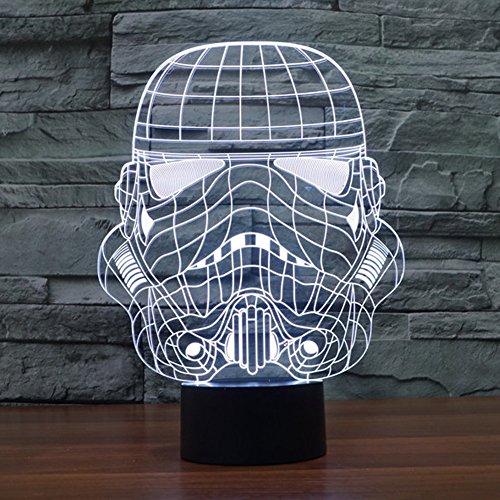 SUAVER Star Wars Stormtrooper 3D 7-Color Gradual Changing LED Touch Switch Visualization Illusion Atmosphere Light Desklamp Nightlight