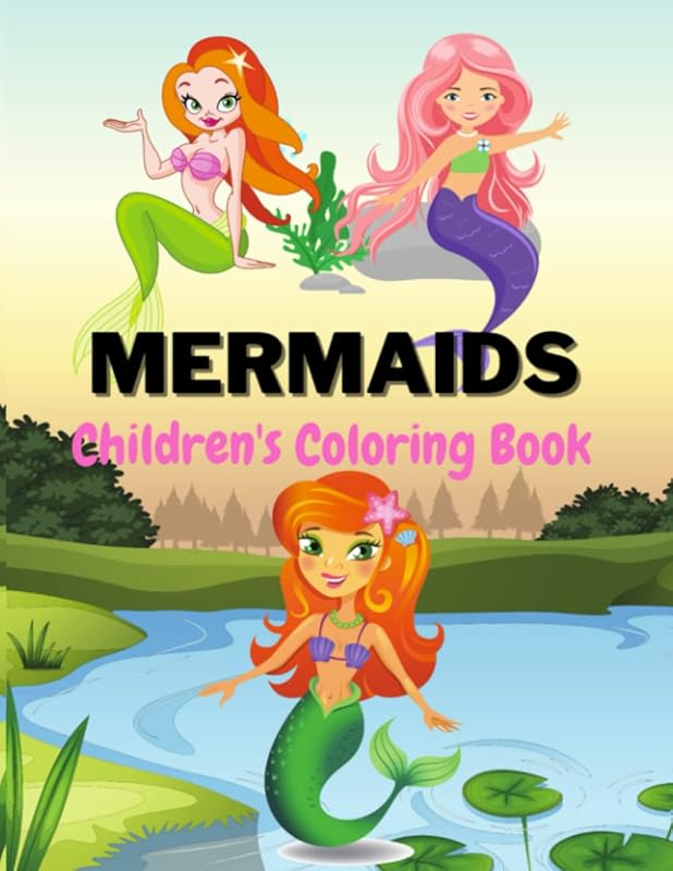 Children's Coloring Books: Mermaids Coloring book for children 50 unique designs 100 pages 8.5x11in by MermaidDino Press