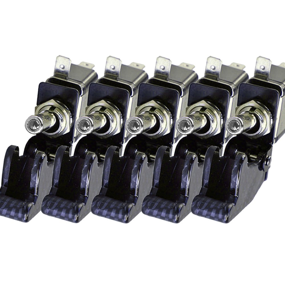 

Atongmu Car Carbon Fiber White Led Switch Pack of 5