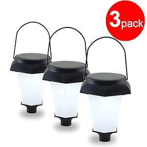 3 X GRDETM Hanging Solar Garden Light - Hexagon Solar Lights, Solar Lantern Lamps, Solar Tree Lighting