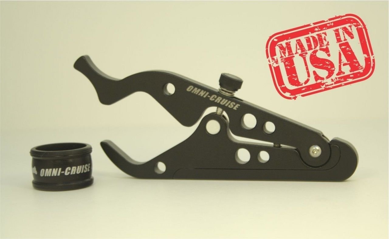 

Omni-Cruise Throttle Lock Universal Adjustable Fit Black Aluminum OCUTL01